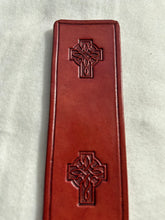 Load image into Gallery viewer, Leather Cowhide Bookmark Celtic  Cross Handmade Free UK Postage
