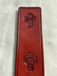 Leather Cowhide Bookmark Celtic  Cross Handmade Free UK Postage