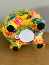 Load image into Gallery viewer, POMME PIDOU Pixie Pig Decoupage Leaves Money Box Piggy Bank 18cm FREE UK Postage
