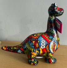 Load image into Gallery viewer, POMME PIDOU DIEGO Dinosaur Decoupage Graffiti Money Box Piggy Bank 18CM
