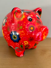 Load image into Gallery viewer, POMME PIDOU Pixie Pig Decoupage Floral Bird Money Box Piggy Bank 18cm FREE UK Postage