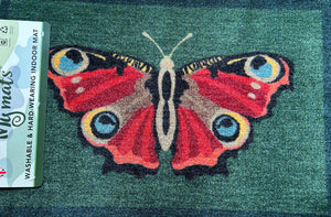 Butterfly floral Washable & Hard-Wearing Nylon Indoor Mat 75cm x 50cm