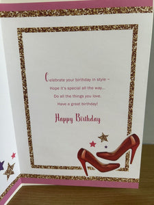 On your 18TH BIRTHDAY CARD AGE 18 GIRL CARD with Rose Gold Glitter Finish