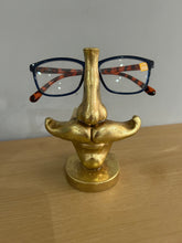 Load image into Gallery viewer, Antique Gold Moustache Glasses Sunglasses Holder