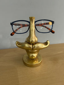 Antique Gold Moustache Glasses Sunglasses Holder