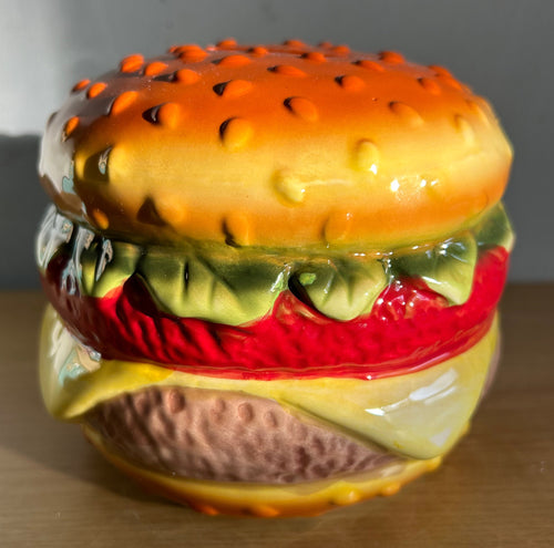 Ceramic Burger Hamburger Beefburger Money Box Piggy Bank