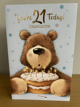 Load image into Gallery viewer, HAPPY 21st BIRTHDAY CARD 21 Today Card &amp; Envelope FREE UK Postage