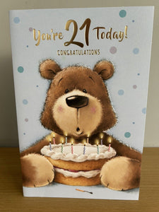 HAPPY 21st BIRTHDAY CARD 21 Today Card & Envelope FREE UK Postage