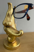 Load image into Gallery viewer, Antique Gold Moustache Glasses Sunglasses Holder
