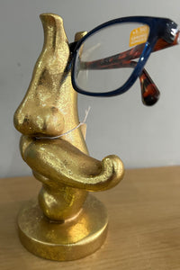 Antique Gold Moustache Glasses Sunglasses Holder