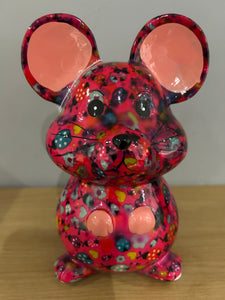 POMME PIDOU MARTHA Mouse Decoupage Ladybirds Money Box Piggy Bank 20cm FREE UK Postage