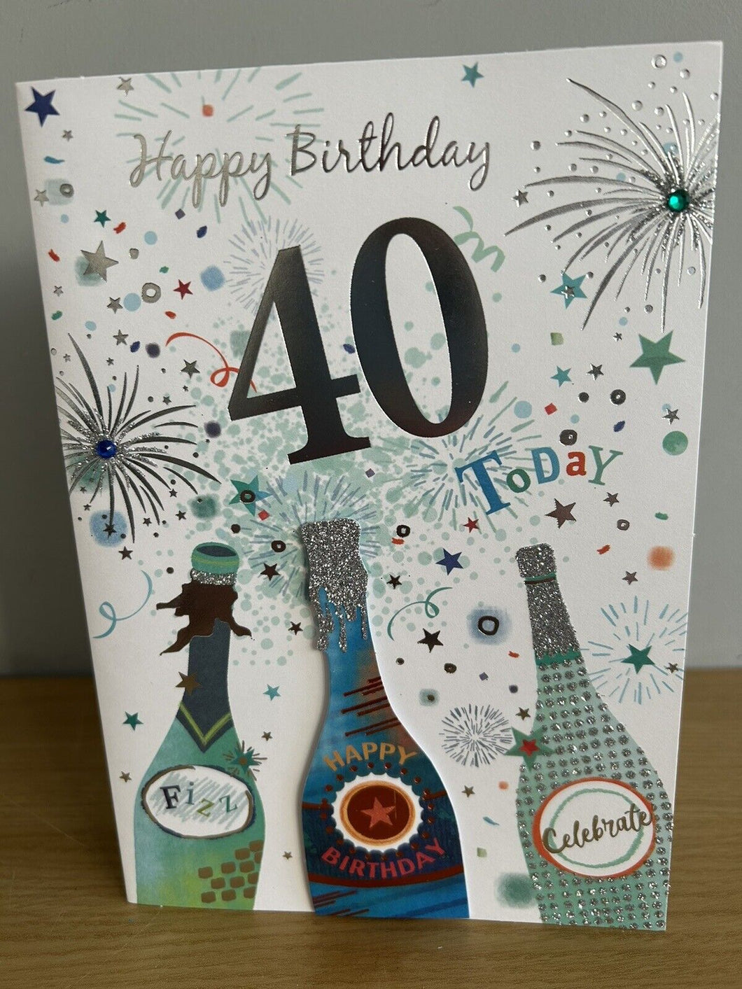 HAPPY 40th BIRTHDAY CARD 40 Today Card & Envelope FREE UK Postage