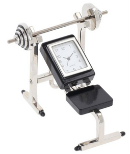Techno Gym Clock Compact mini Gym Weightlifting Bench Clock Gift