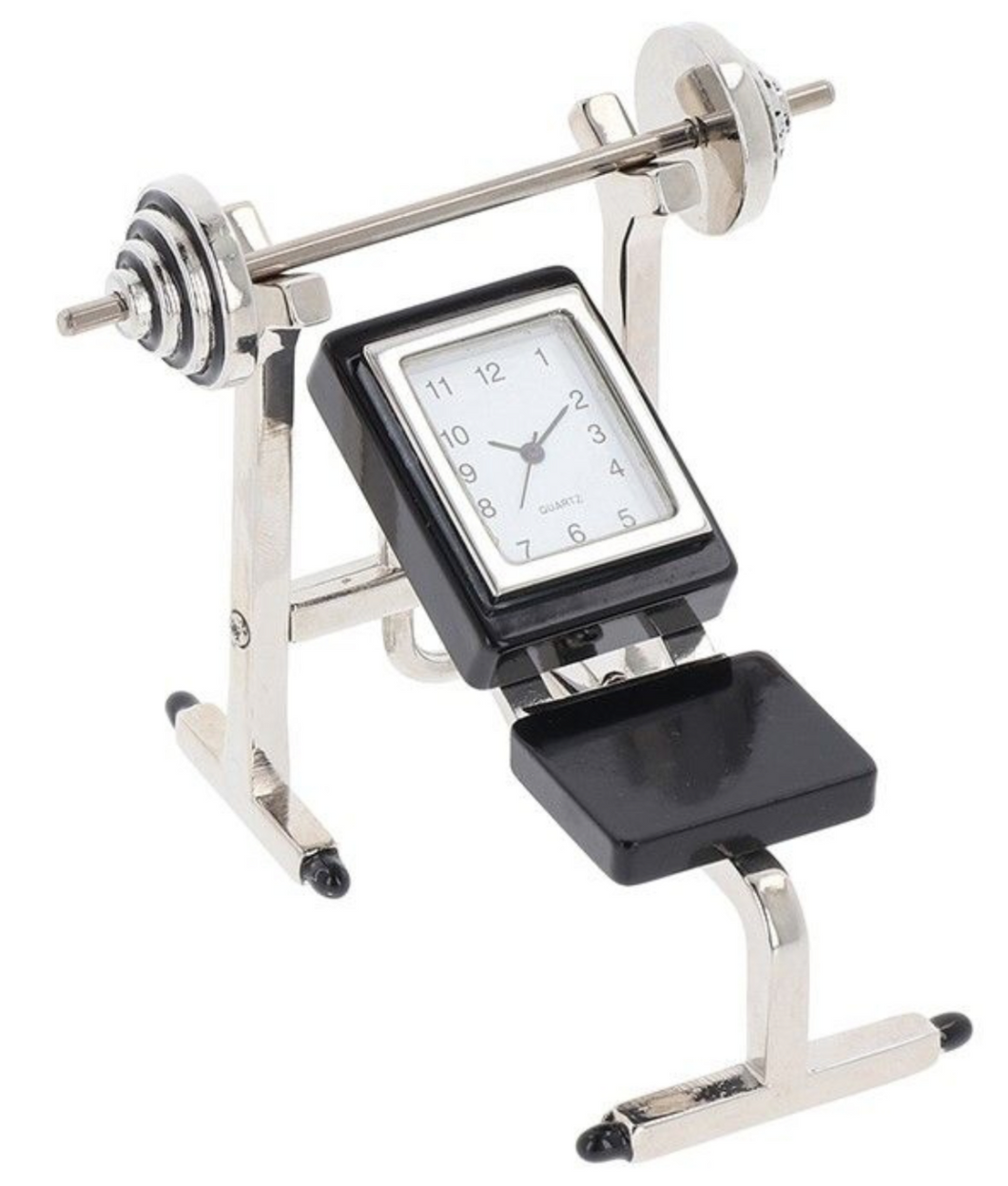 Techno Gym Clock Compact mini Gym Weightlifting Bench Clock Gift