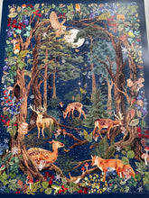 Load image into Gallery viewer, Enchanted Forest Christmas Advent Calendar Large with Gold Foil highlights &amp; Envelope