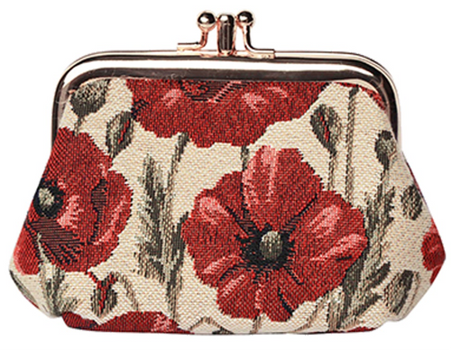 Poppy Floral Tapestry Metal Clasp Purse  FREE UK Postage