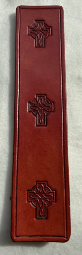Leather Cowhide Bookmark Celtic  Cross Handmade Free UK Postage