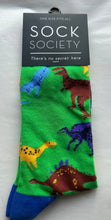 Load image into Gallery viewer, Dinosaurs Toe Socks SOCK SOCIETY Green Ankle Socks Adult One Size Fit All FREE UK Postage