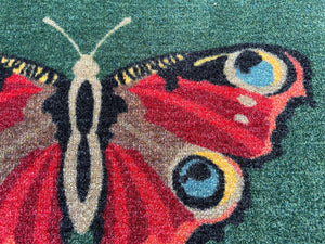 Butterfly floral Washable & Hard-Wearing Nylon Indoor Mat 75cm x 50cm