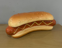 Load image into Gallery viewer, Ceramic Hot Dog Sausage &amp; Mustard Dog Money Box Piggy Bank