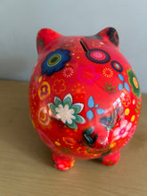 Load image into Gallery viewer, POMME PIDOU Pixie Pig Decoupage Floral Bird Money Box Piggy Bank 18cm FREE UK Postage