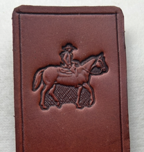 Load image into Gallery viewer, Cowhide Leather Bookmark Cowboy Horse Handmade Durable Long Lasting Reading Bookmark Free UK Postage