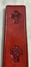 Load image into Gallery viewer, Leather Cowhide Bookmark Celtic  Cross Handmade Free UK Postage