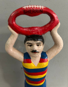Multicoloured Cast Iron Football Player Bottle Opener