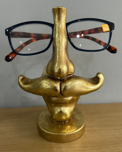 Antique Gold Moustache Glasses Sunglasses Holder