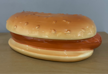 Load image into Gallery viewer, Ceramic Hot Dog Sausage &amp; Mustard Dog Money Box Piggy Bank
