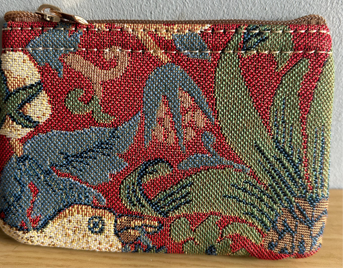 Tapestry Zip Coin Purse Strawberry Thief Red FREE UK Postage