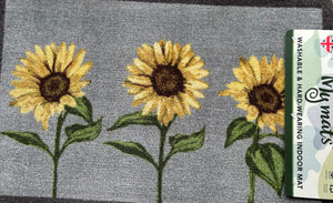 Sunflower Floral Sunflowers Washable & Hard-Wearing Nylon Indoor Mat 75cm x 50cm