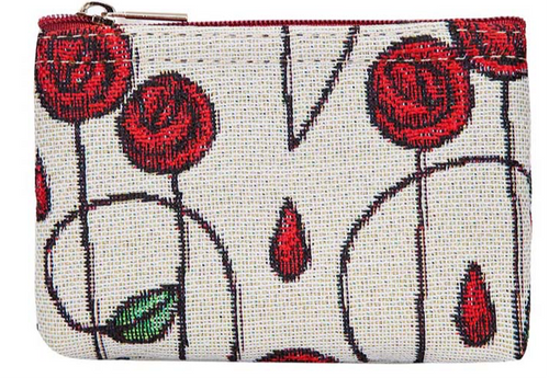 Tapestry Zip Coin Purse Mackintosh Tear Drop Simple Rose FREE UK Postage