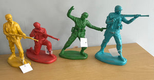 Set of 4 Classic Retro Large Coloured Toy Soldiers Figures 18cm Tall