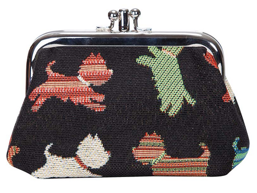 Tapestry Playful Puppy Dog Petite Clasp Purse FREE UK Postage