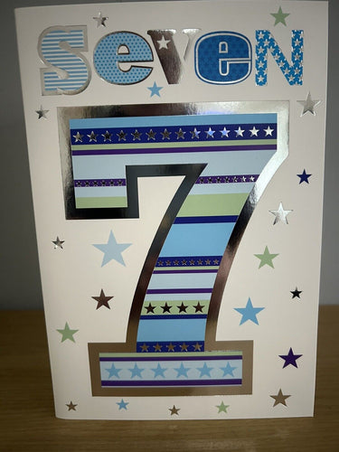 HAPPY 7th BIRTHDAY CARD Age 7 Card & Envelope FREE UK Postage