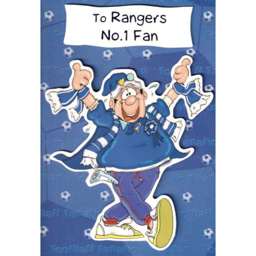 To Rangers No.1 Fan Rangers Football Birthday Card with Envelope
