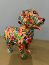 Load image into Gallery viewer, POMME PIDOU Sophie Dog Decoupage Dachshund Money Box Piggy Bank 20cm FREE UK Postage