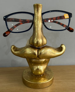 Antique Gold Moustache Glasses Sunglasses Holder