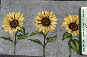 Sunflower Floral Sunflowers Washable & Hard-Wearing Nylon Indoor Mat 75cm x 50cm