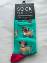 Load image into Gallery viewer, Dogs Doggies Toe Socks SOCK SOCIETY Green Ankle Socks Adult One Size Fit All FREE UK Postage
