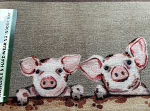 Pig Farm Piglet Washable & Hard-Wearing Nylon Indoor Mat 75cm x 50cm