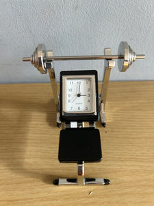 Techno Gym Clock Compact mini Gym Weightlifting Bench Clock Gift