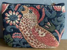 Load image into Gallery viewer, Tapestry Zip Coin Purse Strawberry Thief Blue FREE UK Postage