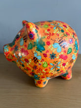 Load image into Gallery viewer, POMME PIDOU Pixie Pig Decoupage Bugs &amp; Bees Money Box Piggy Bank 18cm FREE UK Postage