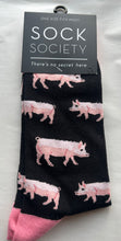 Load image into Gallery viewer, Pig Piglets Pigs Toe Socks SOCK SOCIETY Black Piggies Ankle Socks Adult One Size Fit All FREE UK Postag