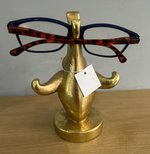 Load image into Gallery viewer, Antique Gold Moustache Glasses Sunglasses Holder