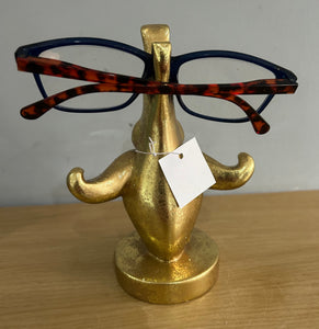 Antique Gold Moustache Glasses Sunglasses Holder