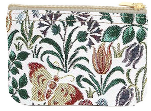 Tapestry Zip Coin Purse Spring Flower FREE UK Postage