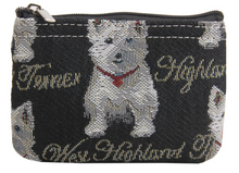 Load image into Gallery viewer, Tapestry Zip Coin Purse Westie Dog FREE UK Postage